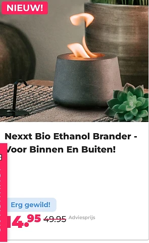 Nexxt Bio Ethanol Brander - Voor Binnen En Buiten! -70% bij voordeelvanger.nl
