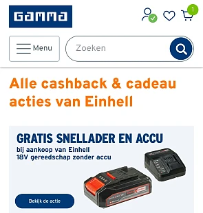 GRATIS Einhell 18V accu starterset!
