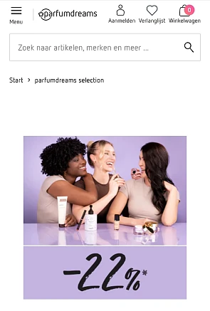 22% korting bij Parfum dreams