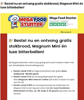 gratis stokbrood, Magnum Mini én luxe bitterballen