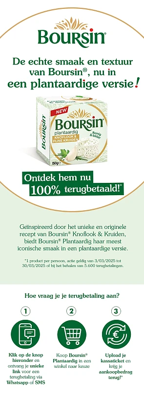 100% terugbetaald, Boursin Plantaardig
