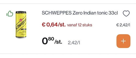 Schweppes zero indian tonic 33 cl