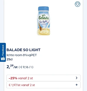 Collect&go BALADE SO LIGHT lichte room 8%vgPET 25cl