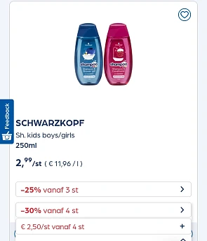 Collect&go SCHWARZKOPF Sh. kids boys/girls 250ml