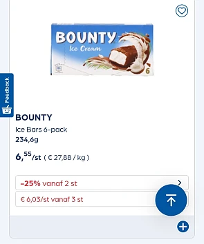 Collect&go BOUNTY Ice Bars 6-pack 234,6g
