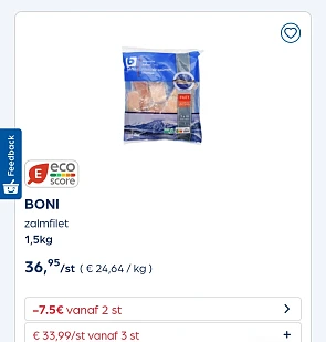Collect&go BONI zalmfilet 1,5kg
