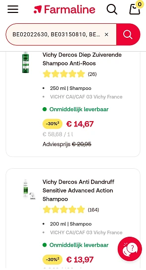 Vichy Dercos haarverzorging Farmaline