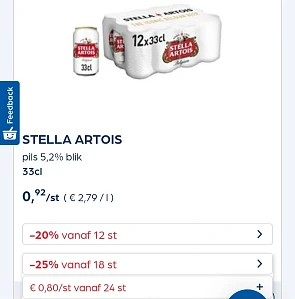 Collect&go STELLA ARTOIS pils 5,2% blik 33cl