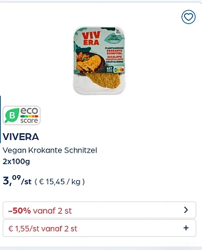 Collect&go VIVERA Vegan Krokante Schnitzel 2x100g