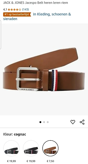 Leren riem voor heren Jack & Jones