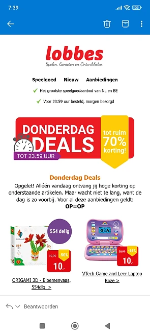 Donderdagdeal bij Lobbes: tot -70%