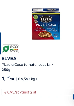 Collect&go ELVEA Pizza a Casa tomatensaus brik 250g
