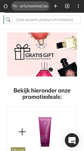 Parfumswinkel gratis producten bij aankoop