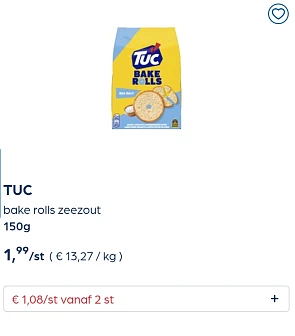 Collect&go TUC bake rolls zeezout 150g