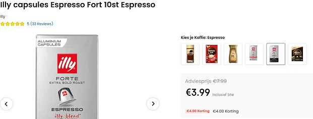 Illy capsules Nespresso -50% bij Ochama