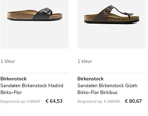 20% korting op het hele merk Birkenstock bij Sport is good