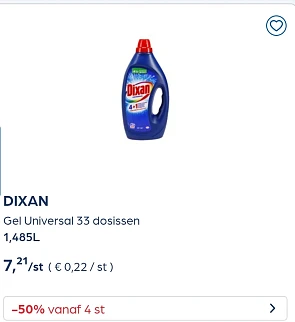 Collect&go en Colruyt dixan vloeibaar wasmiddel