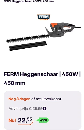 FERM Heggenschaar -43% bij ibood.com