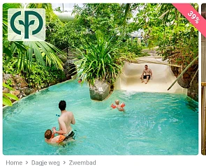 Dagticket zwembad Aqua Mundo in Center Parcs Het Meerdal