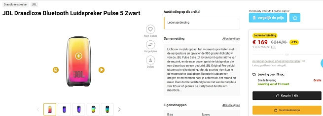 JBL Draadloze Bluetooth Luidspreker Pulse 5 ✨ Zwart