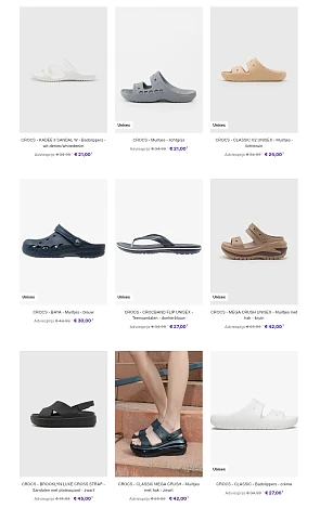 Crocs vanaf 15€