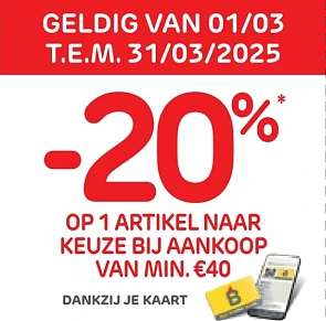 -20% op 1 artikel naar keuze