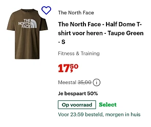 The North Face taupe green t-shirt maat S -50% op bol.com