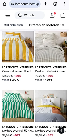 La Redoute bedlinnen 40%