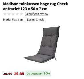 Tuinkussen grijze kleur