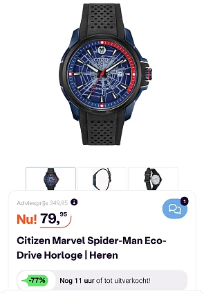 Marvel Spider-Man Eco-Drive Horloge