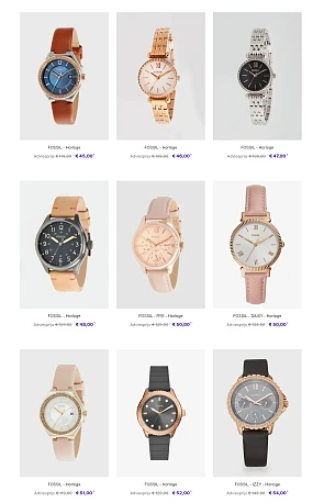 Fossil horloges al vanaf 45€!