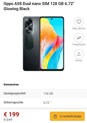 Oppo A58 Dual nano SIM 128 GB