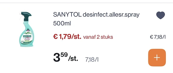 -50% op Sanytol desinfecterende allesreiniger spray 500 ml