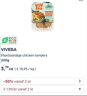 Collect&go VIVERA Plantaardige chicken tenders 200g