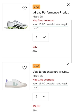 3 = 2 actie kleertjes