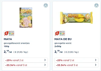Tot -33,34% op vleeswaren van Maya de Bij en Plop