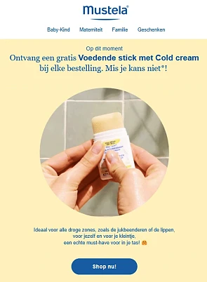 Gratis voedende stick cold cream 💙 Mustela