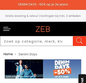 DENIM DAYS bij zeb 2e jeans 50%