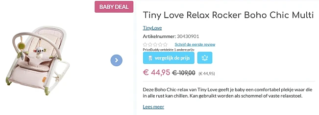 Baby relax Tiny Love met 59% korting 👶