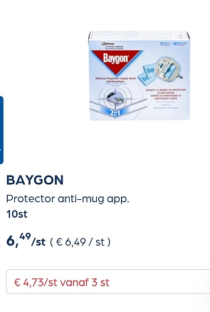 Baygon apparaat, vulling