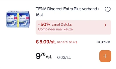 Tena discreet extra plus verband 16 st