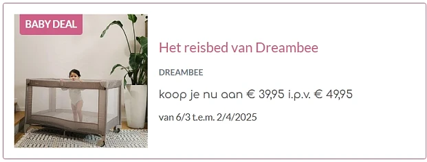 Dreambee reisbed met 20% korting 🌈