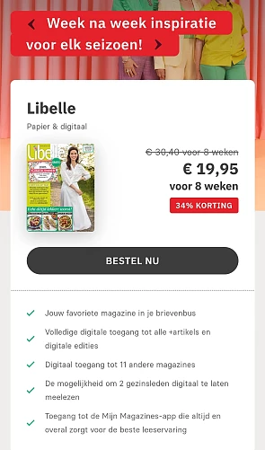 8 weken Libelle, op papier én digitaal, voor maar €19,95.