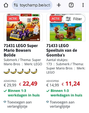 -25% LEGO Super Mario bouwsets ✨ Toychamp