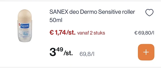 Sanex deo roller 50 ml