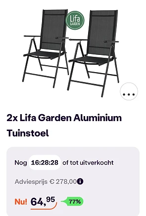 2x Lifa Garden Aluminium Tuinstoel -77% bij ibood.com