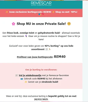 40% korting bij Remescar