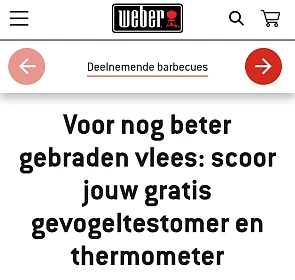 gratis gevogeltestomer bij Weber