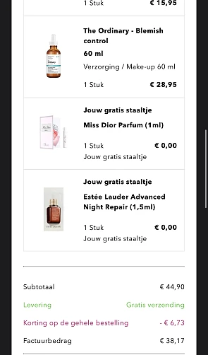-15% korting bij douglas