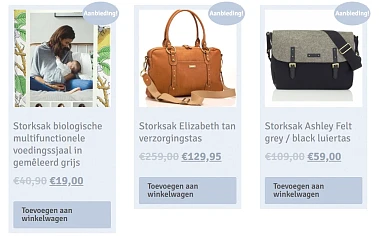 tot -54% op voedingssjaal en verzorgingstas 👶 Storksak